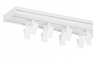 PVC stropná lišta, dvojitá dráha, závesová tyč, 250 cm